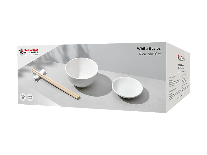 White Basics Rice Bowl Set 16pc Gift Boxed