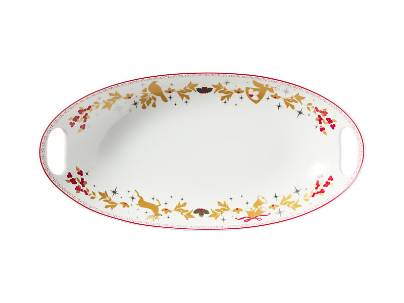 White Christmas 2026 Handled Oval Bowl Gift Boxed