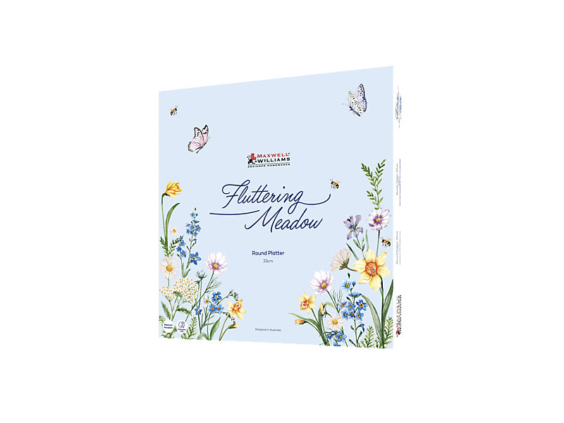 Fluttering Meadow Round Platter Gift Boxed