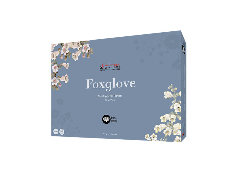 Royal Botanic Gardens Foxglove Scallop Oval Platter Gift Boxed