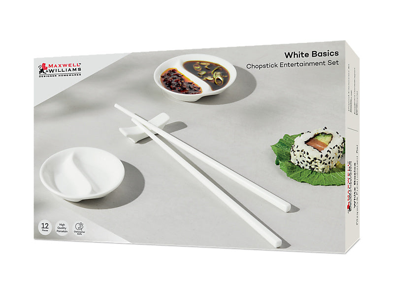 White Basics Chopstick Entertainment Set 12pc Gift Boxed