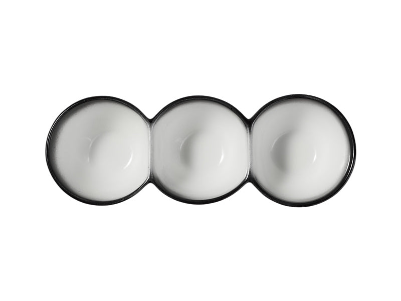 Caviar Granite Divided Serving Bowl