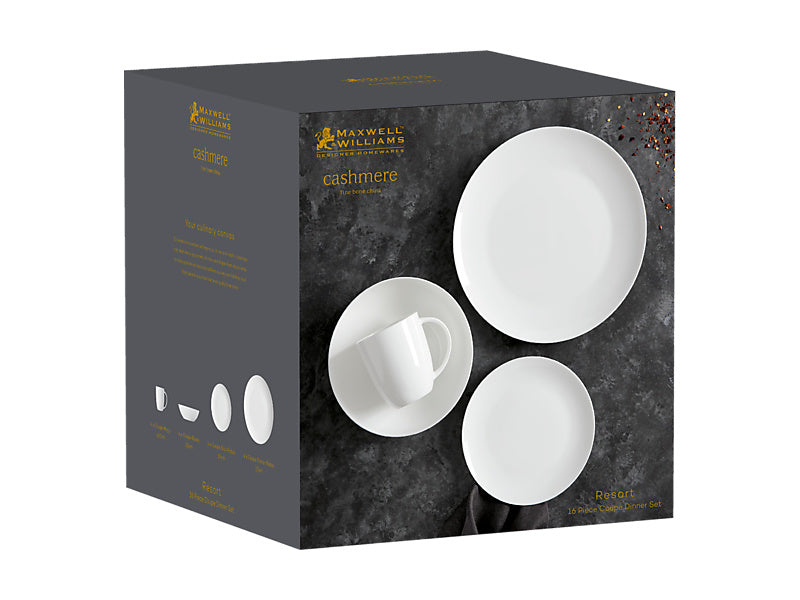Cashmere Resort Coupe Dinner Set 16pc Gift Boxed