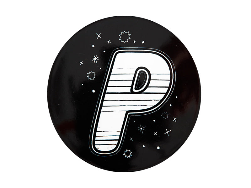 The Letterettes Ceramic Round Coaster 10.5cm "P" Gift Boxed