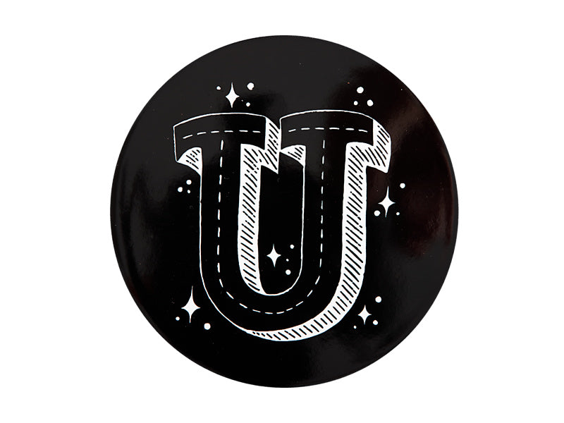 The Letterettes Ceramic Round Coaster 10.5cm "U" Gift Boxed