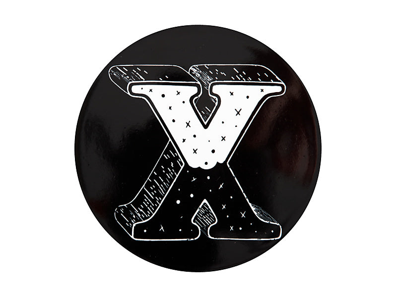 The Letterettes Ceramic Round Coaster 10.5cm "X" Gift Boxed
