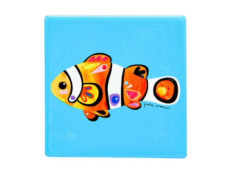 Pete Cromer Ozzie Ocean Ceramic Square Coaster Clown Fish