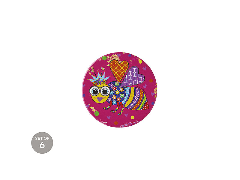 Donna Sharam Kaleidoscope Ceramic Round Coaster Buzz
