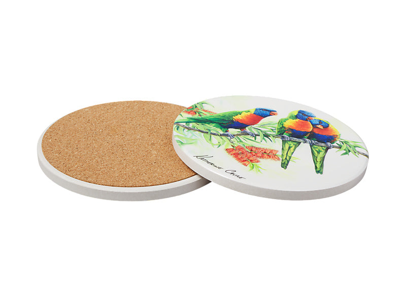 Katherine Castle Song of the South Ceramic Round Coaster Lorikeet