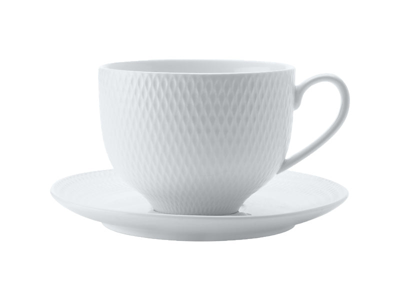 White Basics Diamonds Tea Cup & Saucer 260ML