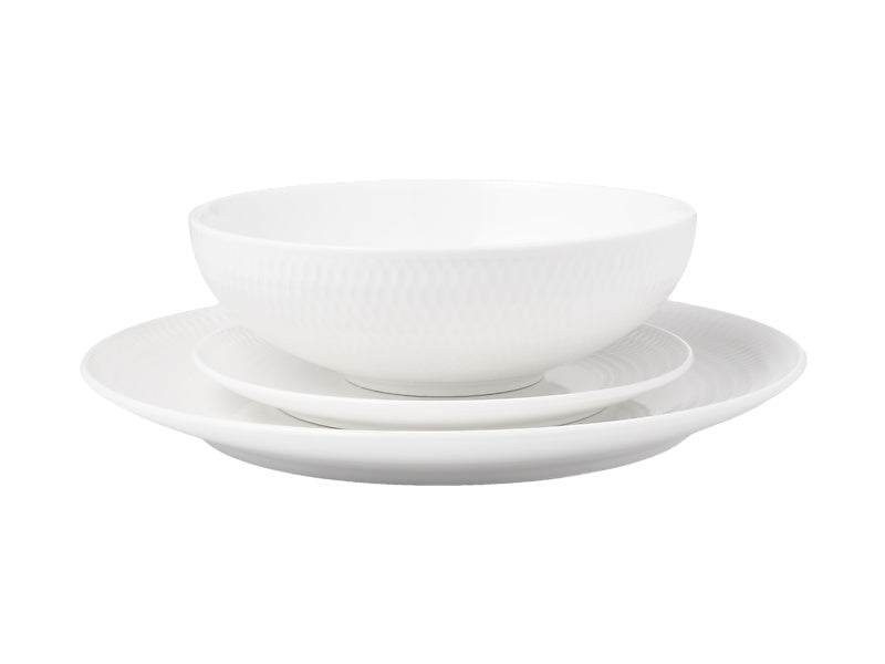 White Basics Diamonds Dinner Set 12pce Gift Boxed