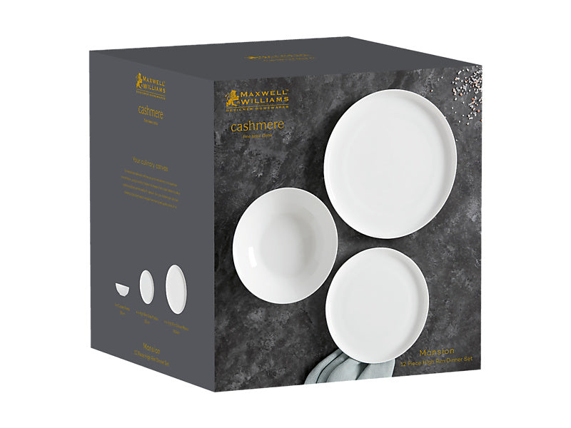 Cashmere Mansion High Rim Dinner Set 12pc Gift Boxed
