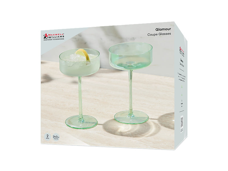 Glamour Coupe Glass Set of 2 Gift Boxed