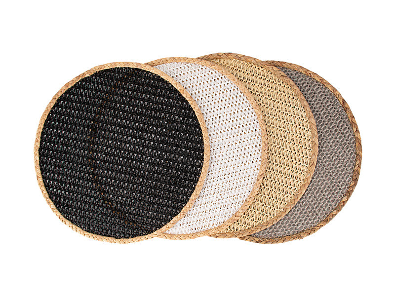 Table Accents Placemat 38cm Round Black Natural