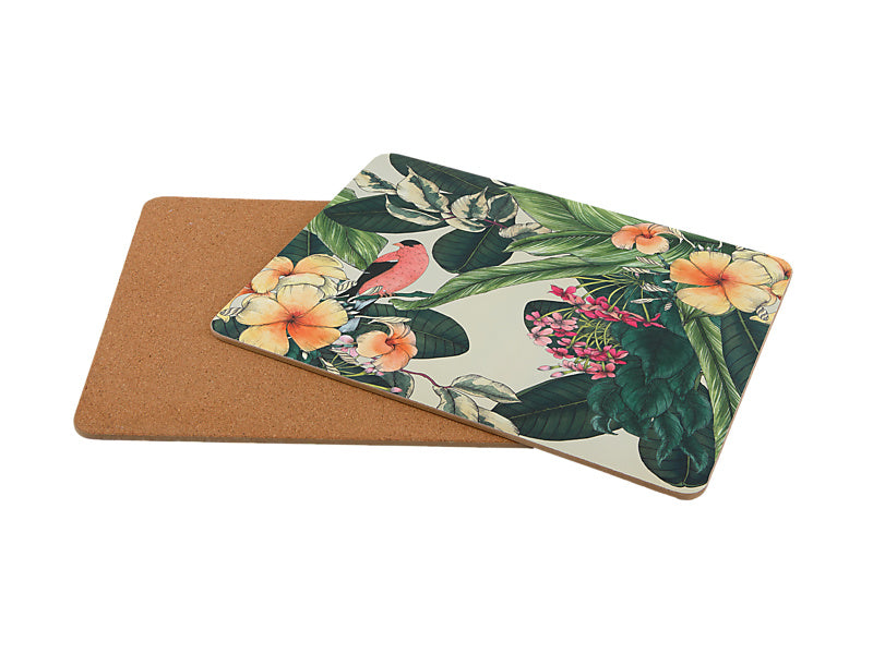 The Blck Pen Frangipani Cork Back Placemat Set of 4 Gift Boxed