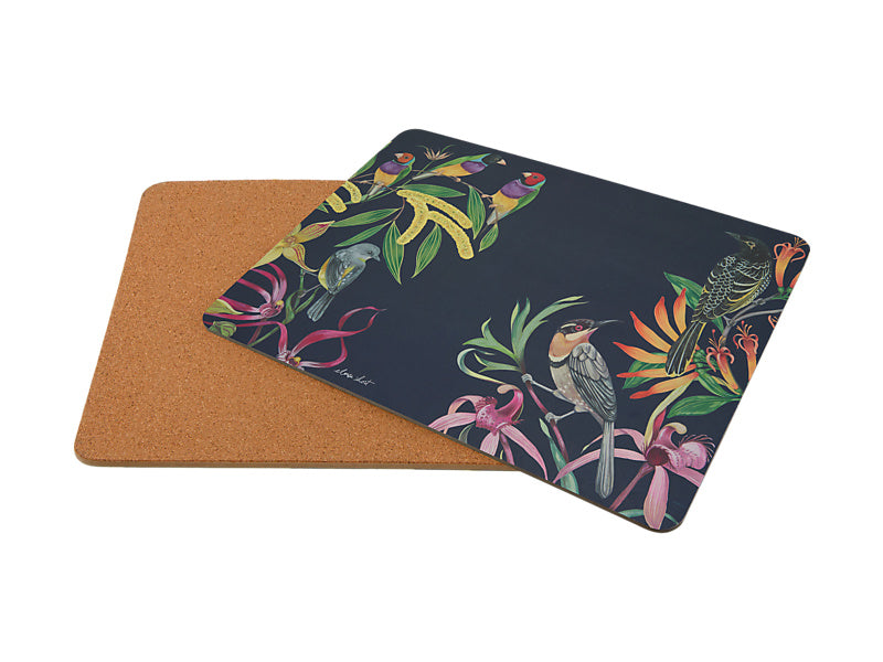 Eloise Short Lyric Cork Back Placemat Set of 4 Gift Boxed