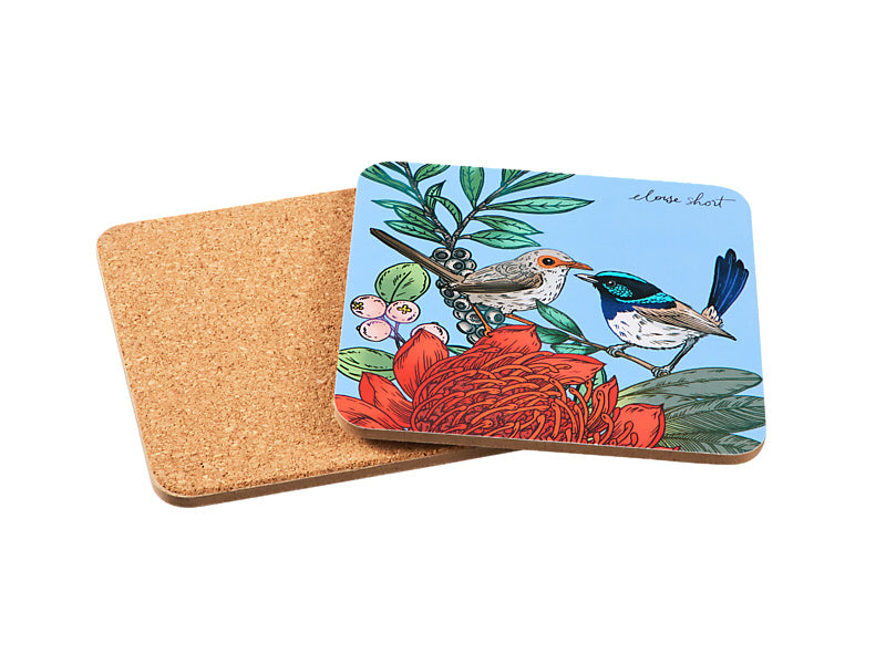 Eloise Short Native Grace Cork Back Coaster Set of 4 Gift Boxed Assorted