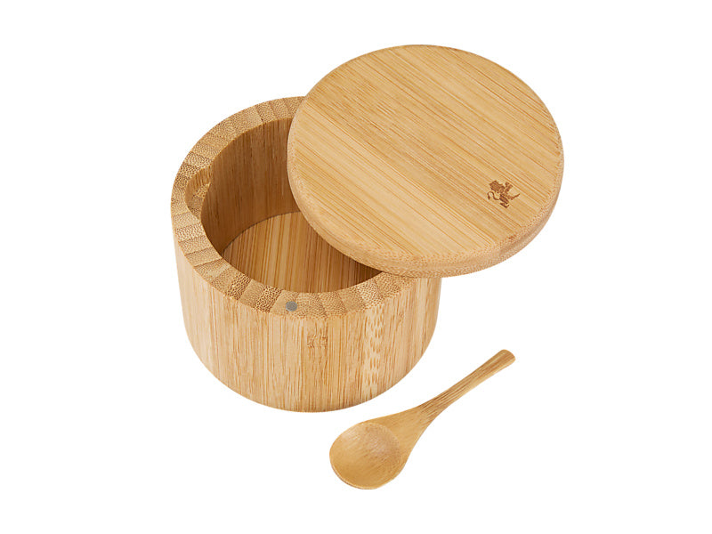 Evergreen Bamboo Salt Box With Spoon