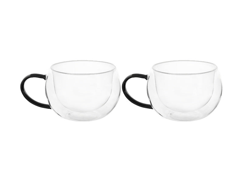 Blend Noir Double Wall Glass Mug Set of 2 Gift Boxed