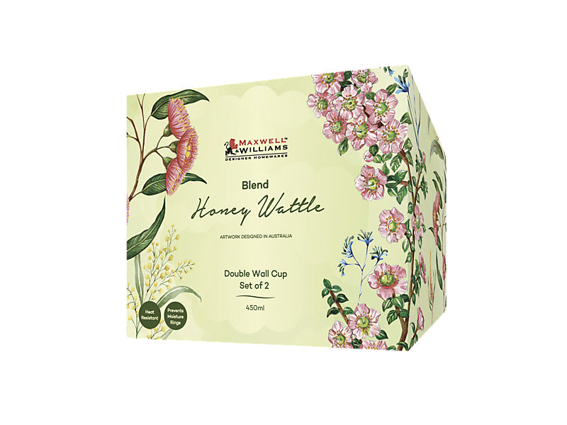 Blend Honey Wattle Double Wall Cup Set of 2 Gift Boxed