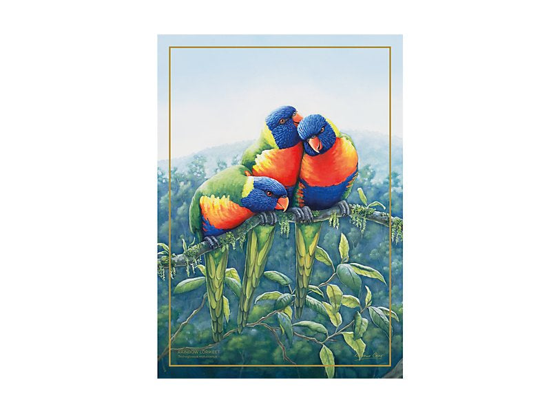 Birds of Australia KC 10yr Anniversary Tea Towel 50x70cm Lorikeet