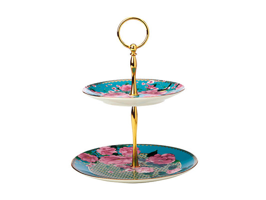 Teas & C's Silk Road 2 Tiered Cake Stand Gift Boxed