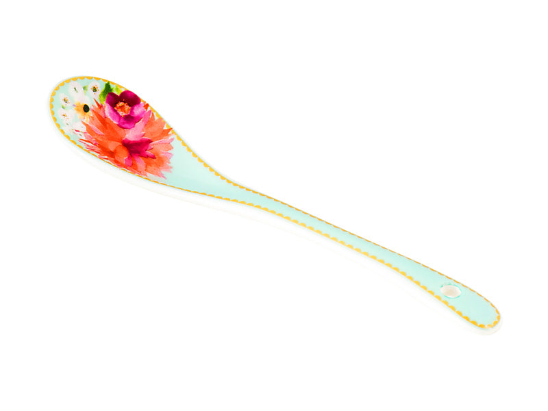 Teas & C's Dahlia Daze Ceramic Teaspoon Set of 4 Sky Gift Boxed