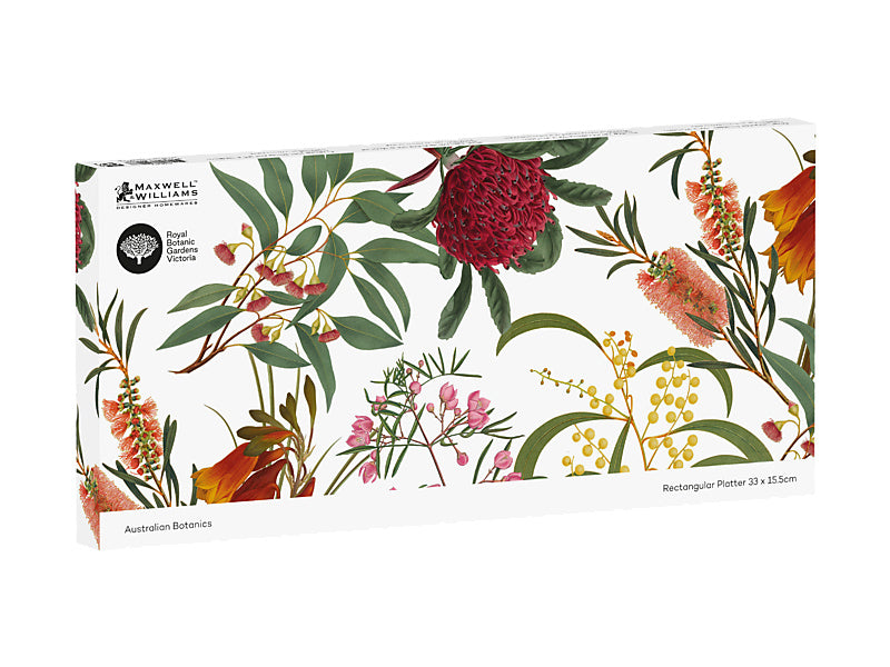 Royal Botanic Gardens Australian Botanics Rectangular Platter 33x15.5cm Gift Boxed