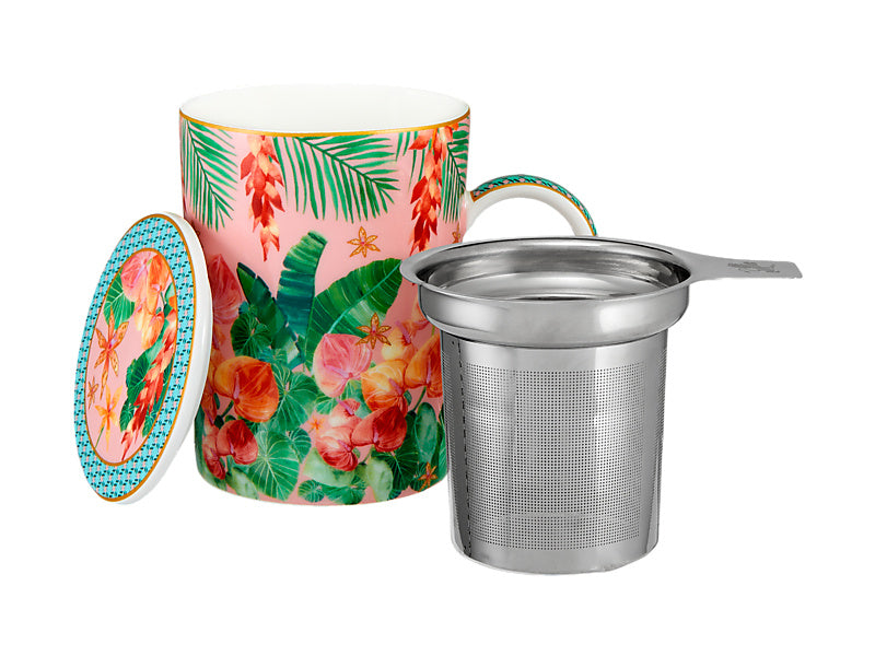 Teas & C's Tropicana Lidded Mug With Infuser Gift Boxed