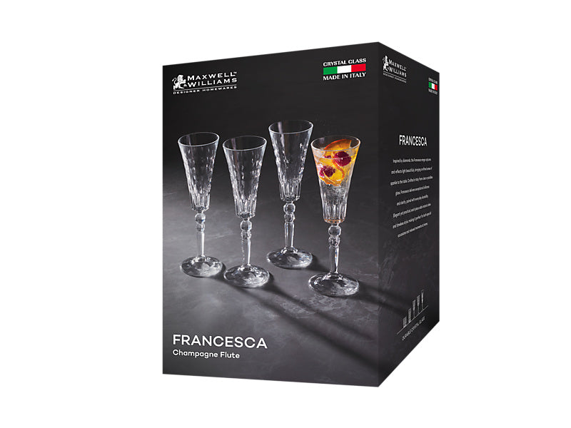 Francesca Champagne Flute Set of 4 Gift Boxed