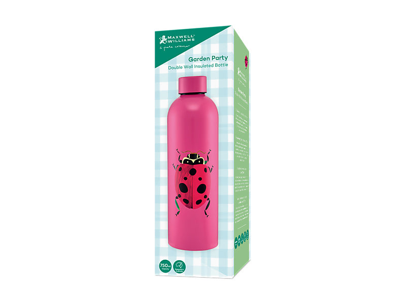 Pete Cromer Garden Party Double Wall Insulated Bottle Ladybird Gift Boxed