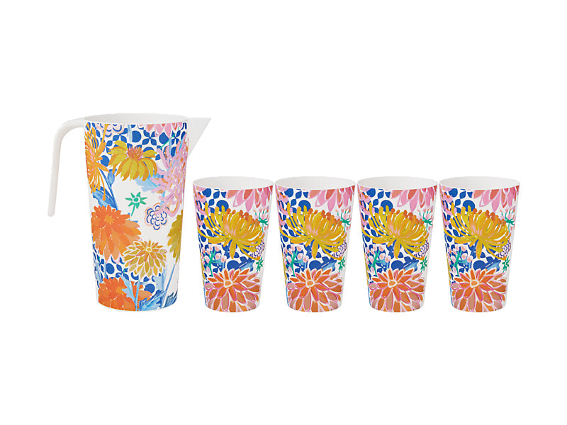 Sunburst Melamine Jug & Tumbler 5 Piece Set Gift Boxed