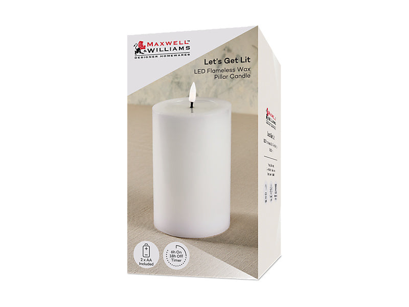 Let's Get Lit LED Flameless Candle Natural Gift Boxed