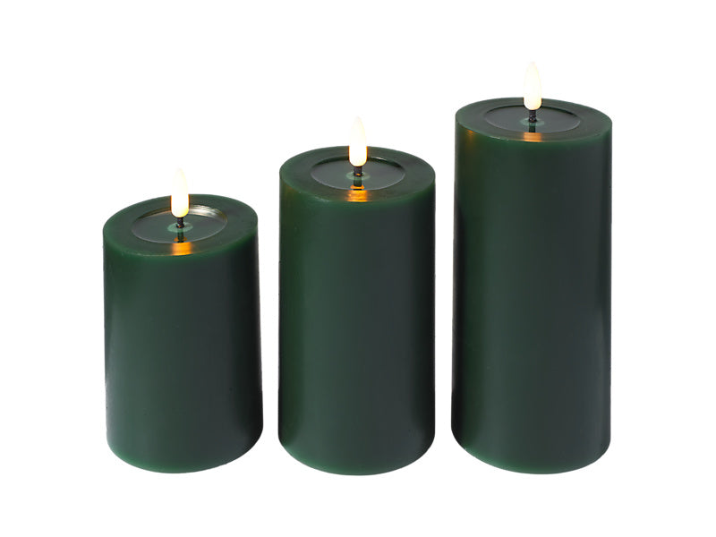 Let's Get Lit LED Flameless Candle Set of 3 Pine Gift Boxed