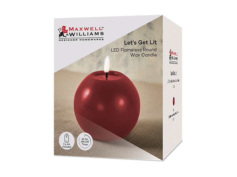Let's Get Lit LED Flameless Round Candle Cherry Gift Boxed