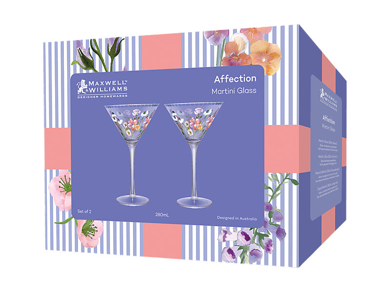Affection Martini Glass Set of 2 Gift Boxed