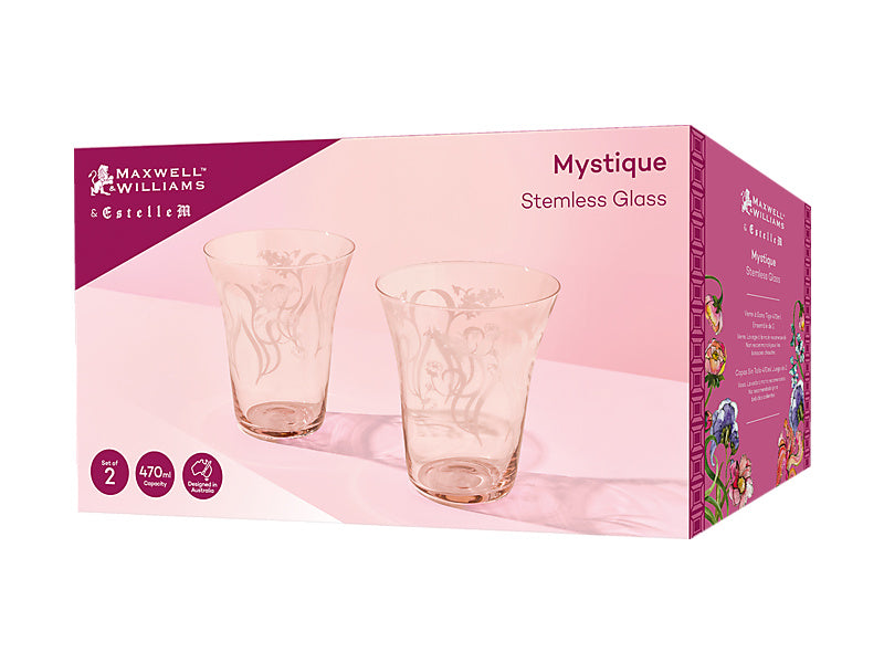 Estelle Michaelides Mystique Stemless Glass Set of 2 Gift Boxed