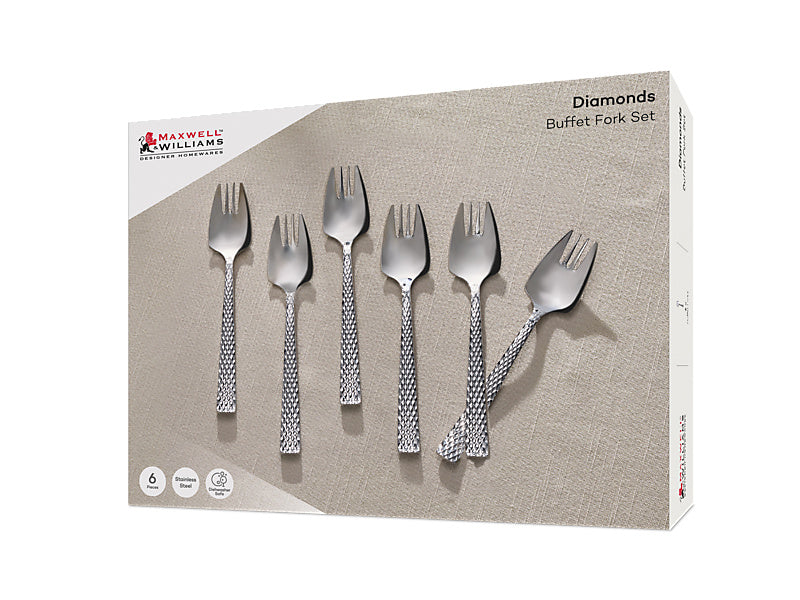 Diamonds Buffet Fork Set 6pc Gift Boxed