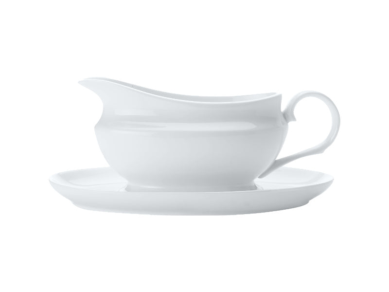 White Basics Gravy Boat & Saucer 550ML Gift Boxed
