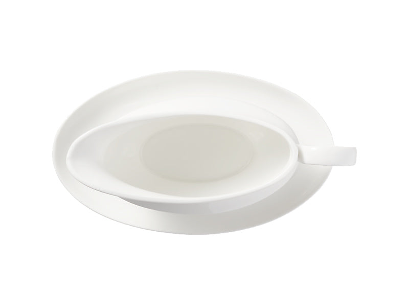 White Basics Gravy Boat & Saucer 550ML Gift Boxed