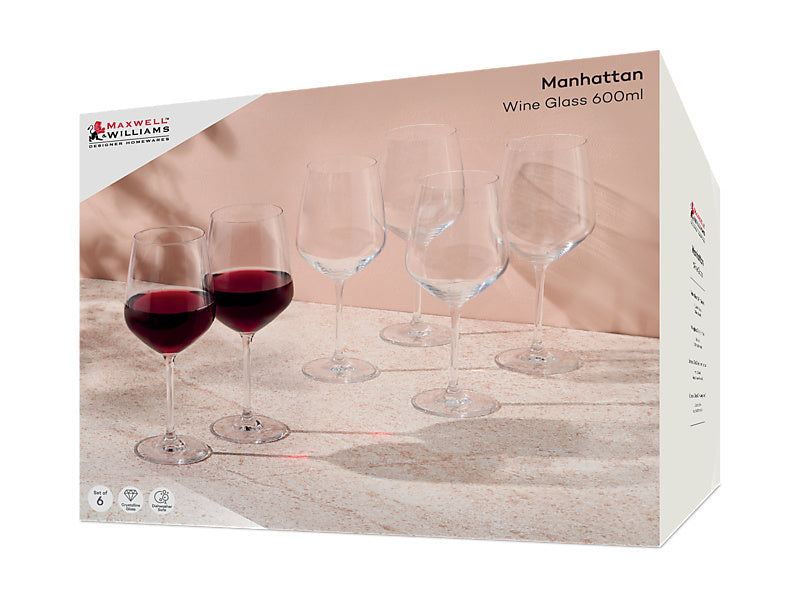 Manhattan Wine Glass Set of 6 Gift Boxed