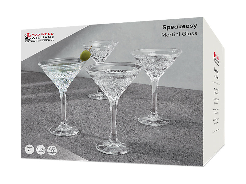 Speakeasy Martini Glass Set of 4 Gift Boxed