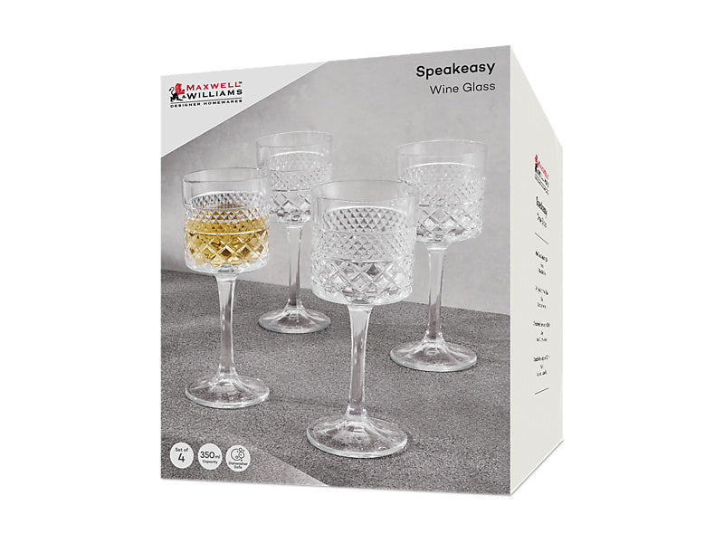 Speakeasy Wine Glass Set of 4 Gift Boxed