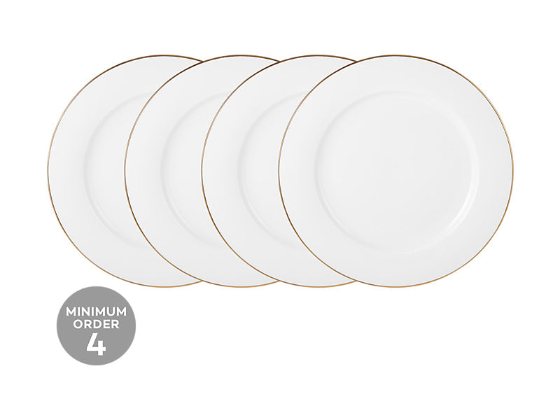 White Gold Rim Dinner Plate