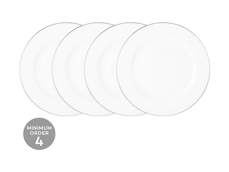 White Platinum Rim Dinner Plate