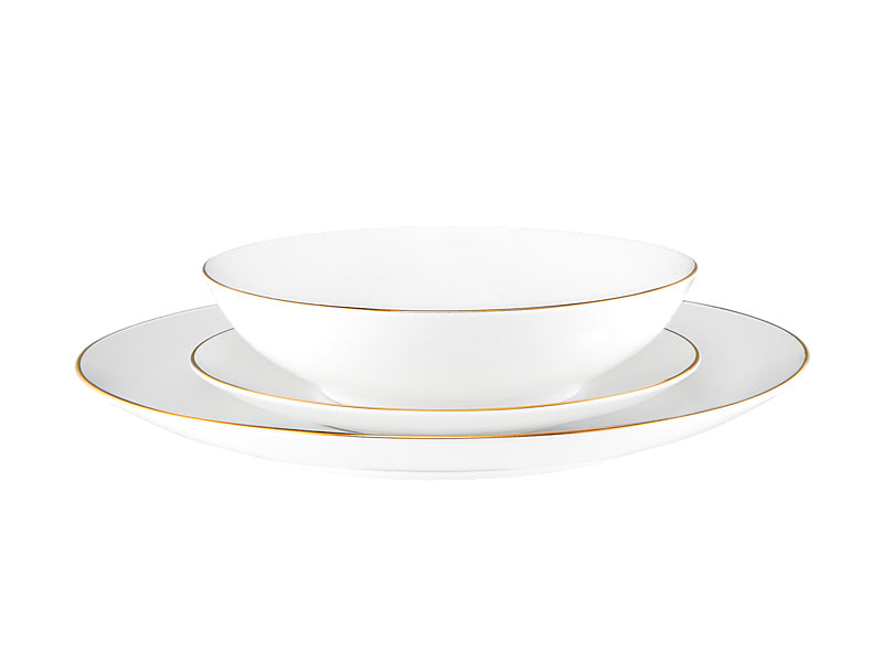 White Gold Coupe Dinner Set 12pc Gift Boxed