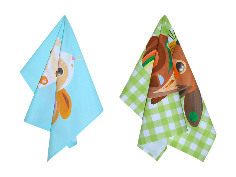 Pete Cromer Barn Friends Tea Towel Set of 2 Bunny