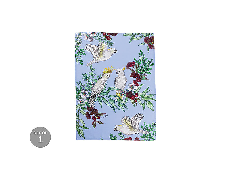 Eloise Short Native Grace Yellow Crested Cockatoo Tea Towel