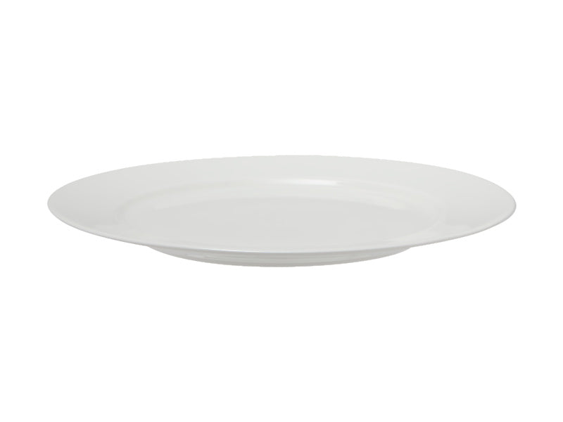 White Basics Rim Entree Plate