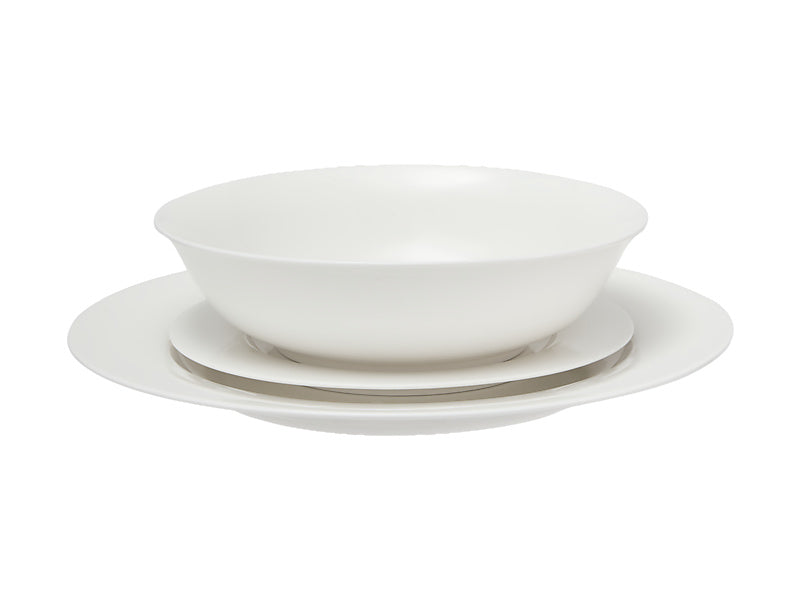 White Basics European Rim Dinner Set 12pc Gift Boxed